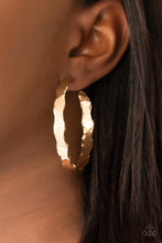 Load image into Gallery viewer, Exhilarated Edge - Gold Hoop Earrings