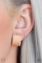 Load image into Gallery viewer, Hollywood Hotshot - Gold Clip-On Earrings