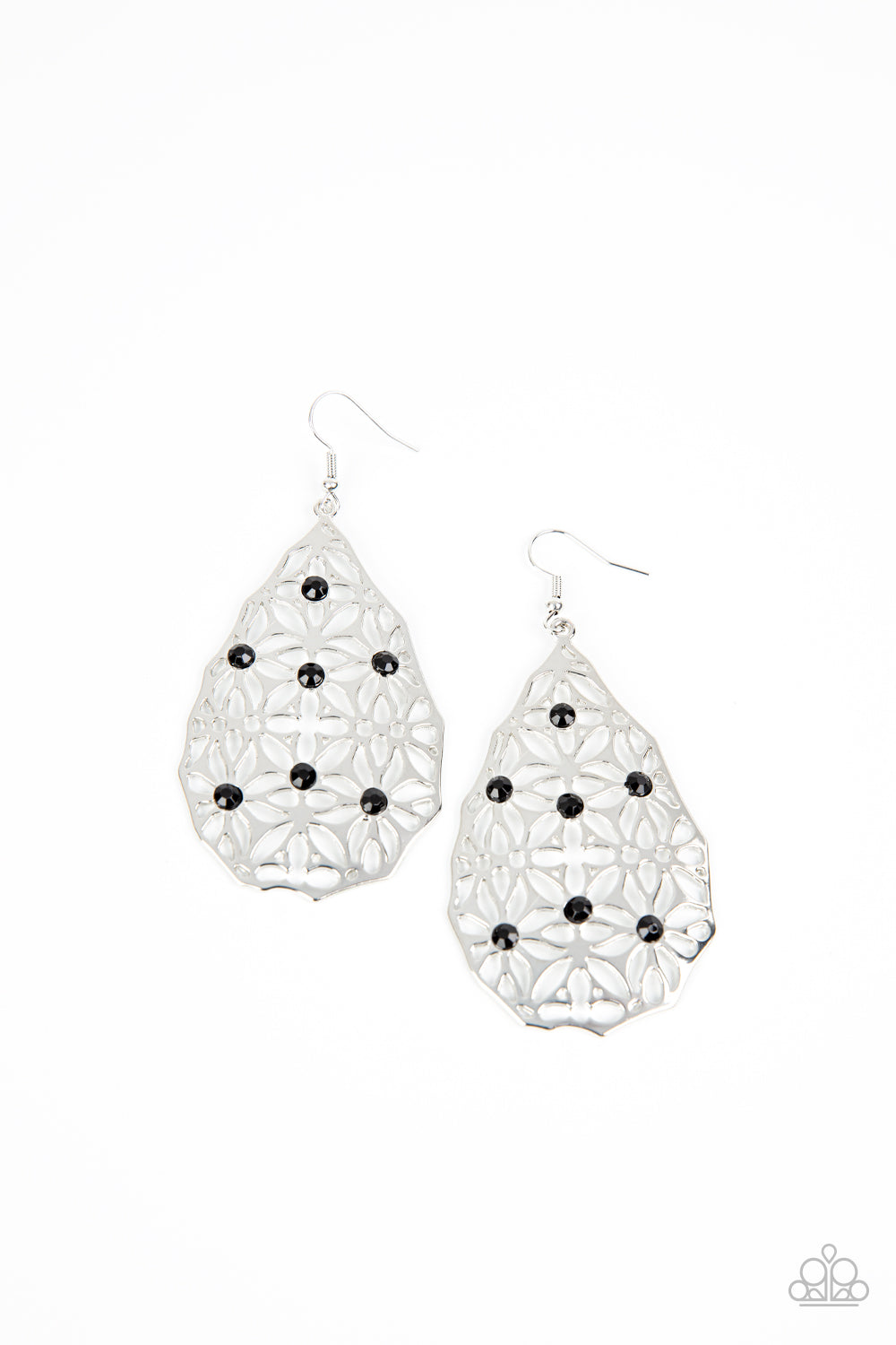 Delightfully Daisy - Black Earrings