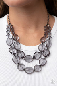 Icy Illumination - Black Gunmetal Necklace