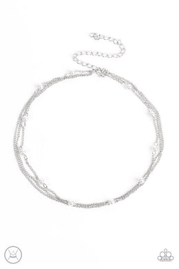 Daintily Dapper - White Choker Necklace