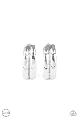 Ringing in Radiance - Silver Clip-On Earrings