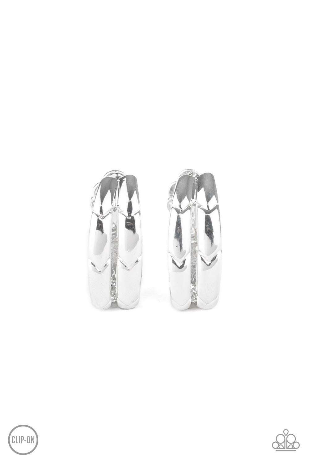 Ringing in Radiance - Silver Clip-On Earrings