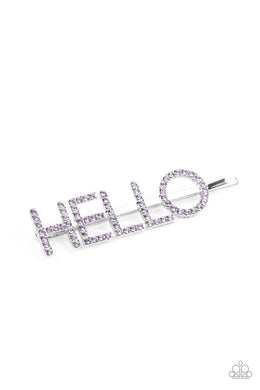 Hello There - Purple Bobby Pin