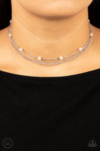 Daintily Dapper - White Choker Necklace