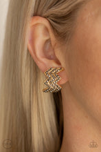 Load image into Gallery viewer, Fast as Lightning - Gold Clip-On Earrings
