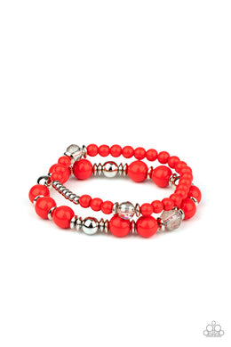 Colorful Collisions - Red Set of Bracelets