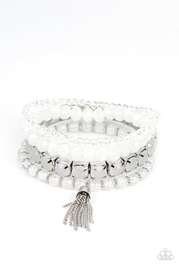 Day Trip Trinket - White Stretchy Bracelets