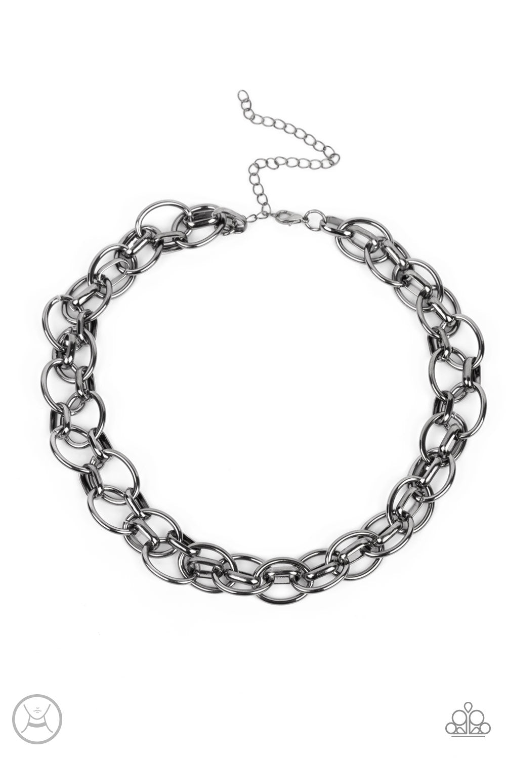 Tough Crowd - Black Gunmetal Choker Necklace