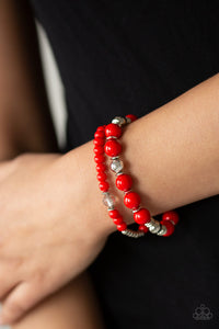 Colorful Collisions - Red Set of Bracelets