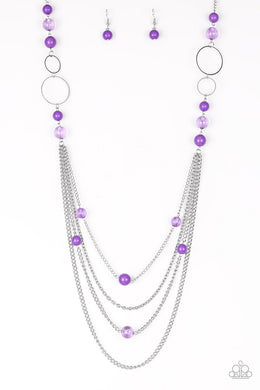 Bubbly Bright - Purple Necklace