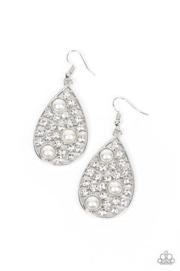 Bauble Burst - White Earrings