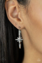 Load image into Gallery viewer, Lone Star Shimmer - White Hoop Earrings