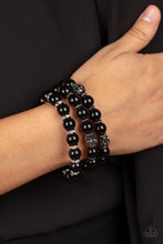 Load image into Gallery viewer, Poshly Packing - Black Gunmetal Set of Bracelets